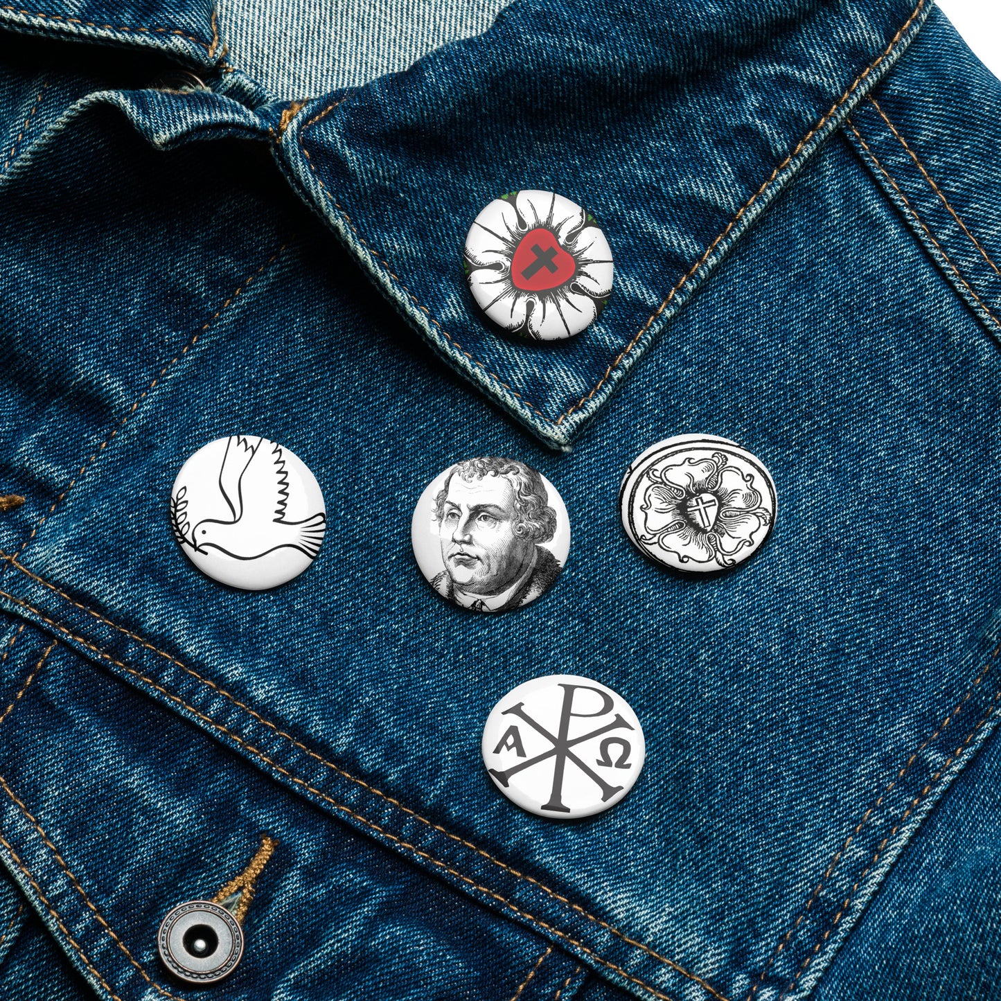 Lutheran Icon Pin Buttons